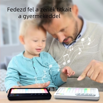 Gyerekeknek szánt elektronikus zongora fényekkel és zenével - Xingbo, műanyag kivitel, 4–6 éveseknek, oktató játék