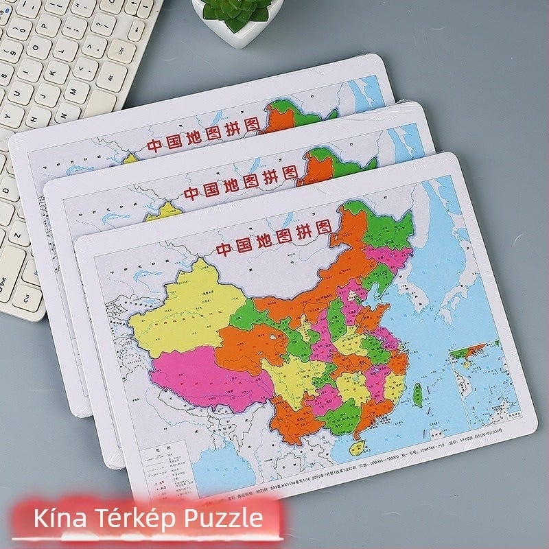 Világtérkép puzzle – Oktatási, kézzel összeállítható, sík puzzle 7–14 éveseknek, kezdő szint