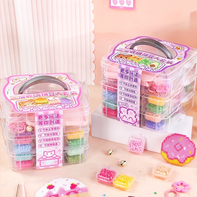 DIY gyöngy-mózaik készlet tároló dobozzal – Wheat Youth, sík puzzle (Márka: Wheat Youth; Kategória: Síkkap Puzzle; Nehézség: Középhaladó; Korosztály: 7–14; Csomagolás: Doboz)