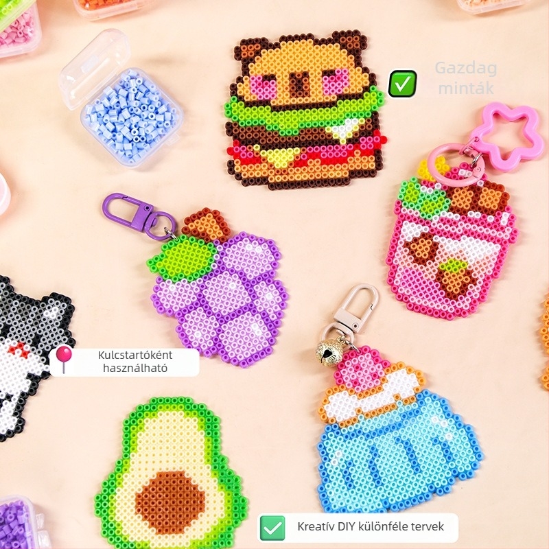 DIY gyöngy-mózaik készlet tároló dobozzal – Wheat Youth, sík puzzle (Márka: Wheat Youth; Kategória: Síkkap Puzzle; Nehézség: Középhaladó; Korosztály: 7–14; Csomagolás: Doboz)