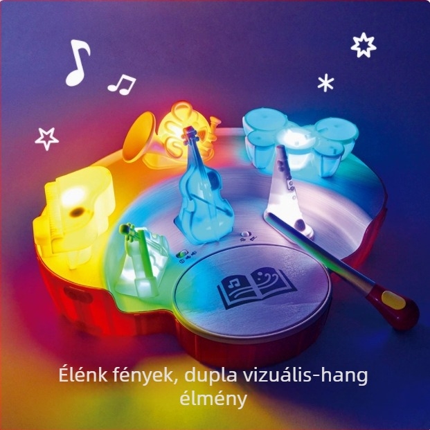 Fából készült nyugati ütőhangszerek gyerekeknek – zenekari dirigens játék, korai oktatás (Anyag: fa; Kategória: nyugati ütőhangszerek; Kor: 4–6 év; Fejlesztés: kéz- és agykoordináció)