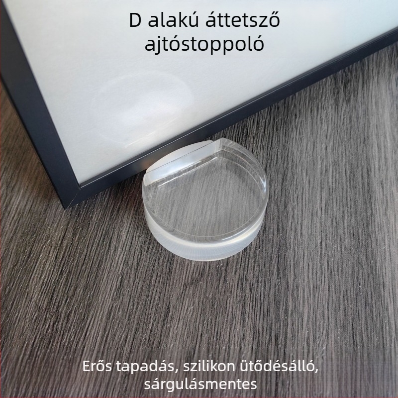 D típusú ajtóstop, műanyag, polírozott felület, fúrás nélküli, talajra szerelés CT-02