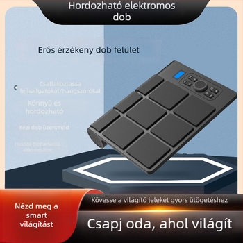 Elektronikus dob szett ED02, 9 részes, PVC, mindent egyben, hordozható