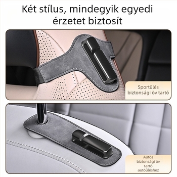 Autóbiztonsági öv rögzítő – bőr és fém kivitelezés; Laihu; logó nyomtatás elérhető; testreszabás: igen