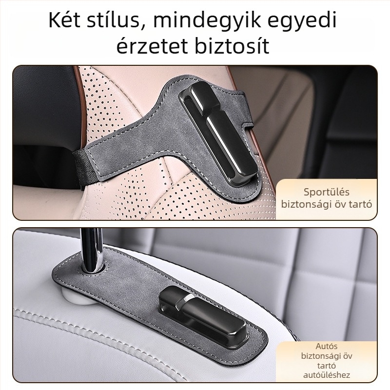 Autóbiztonsági öv rögzítő – bőr és fém kivitelezés; Laihu; logó nyomtatás elérhető; testreszabás: igen