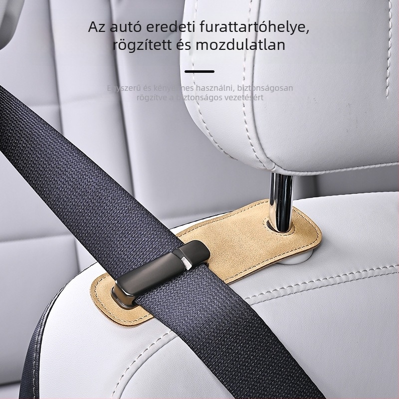 Autóbiztonsági öv rögzítő – bőr és fém kivitelezés; Laihu; logó nyomtatás elérhető; testreszabás: igen