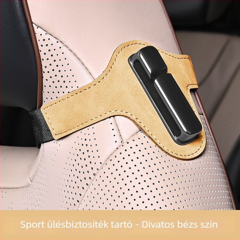 Autóbiztonsági öv rögzítő – bőr és fém kivitelezés; Laihu; logó nyomtatás elérhető; testreszabás: igen