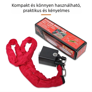 Autó kormányzár ABS+acélkábel (Modell L1632; Nyomtatott logó)
