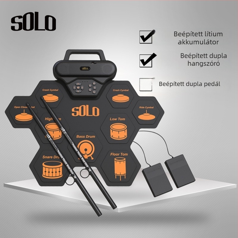 Szilikonból készült elektronikus dob, SD-50, 9 pad, dobfej-szimuláció és többérzékelős