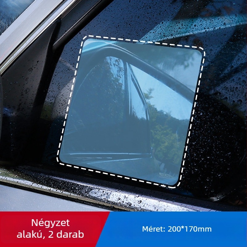 Esővédő fólia autóhátsó tükörhöz, párásodás elleni bevonattal és vízlepergető réteggel, nano vízálló oldalsó ablak fólia, univerzális
