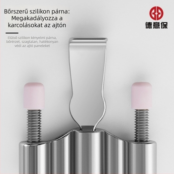 Hordozható ajtóstopper 304 rozsdamentes acélból, befelé nyíló hotelajtókhoz, fúrás nélküli felszerelés, polírozott felület, márka Deyibao