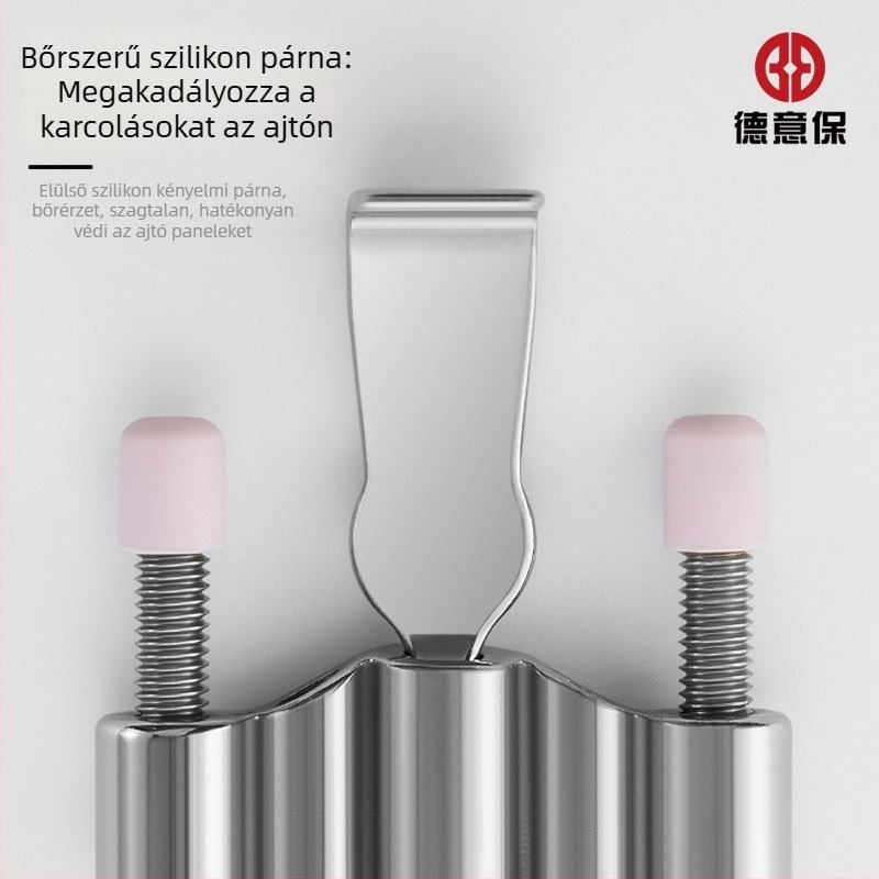 Hordozható ajtóstopper 304 rozsdamentes acélból, befelé nyíló hotelajtókhoz, fúrás nélküli felszerelés, polírozott felület, márka Deyibao