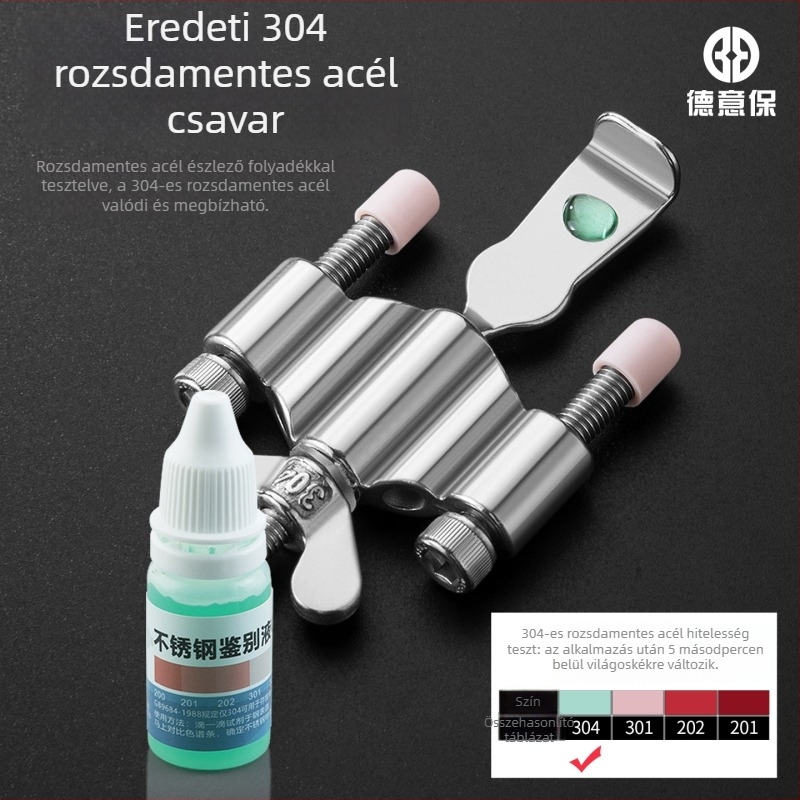 Hordozható ajtóstopper 304 rozsdamentes acélból, befelé nyíló hotelajtókhoz, fúrás nélküli felszerelés, polírozott felület, márka Deyibao