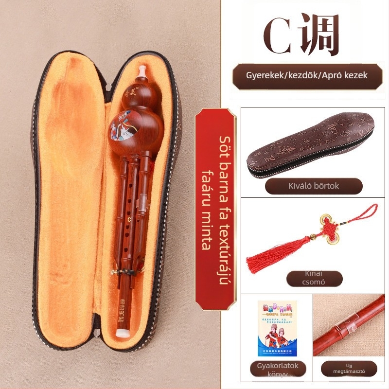 Qimei hulusi – Tökfúvó (hulusi) – 7 lukú, Anyag: imitált fa, Hang: C, Bb, G, Kezdőknek