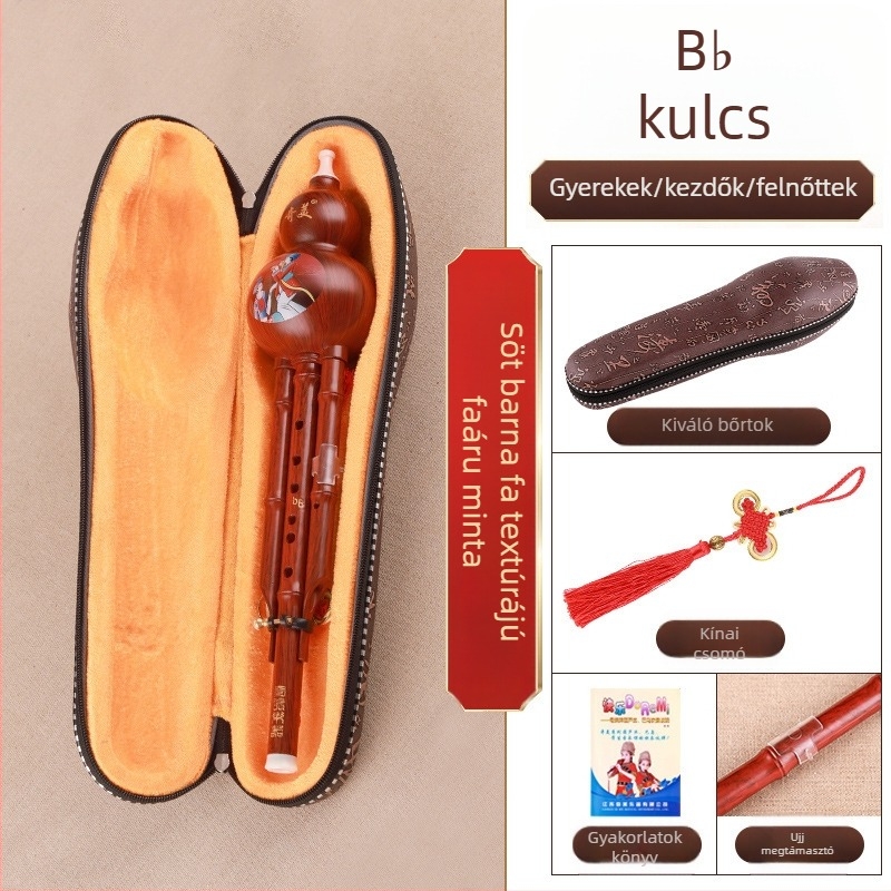 Qimei hulusi – Tökfúvó (hulusi) – 7 lukú, Anyag: imitált fa, Hang: C, Bb, G, Kezdőknek