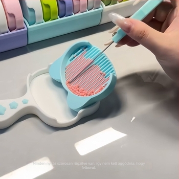 Macska alakú gyöngylehúzó DIY projektekhez – diákok számára, sima gyöngykezelés és tároló doboz