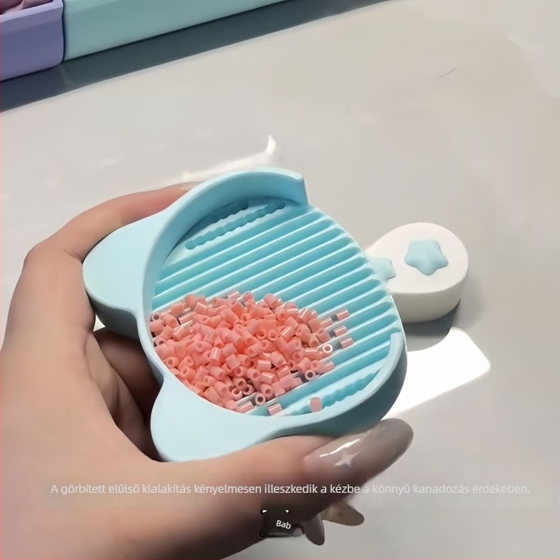 Macska alakú gyöngylehúzó DIY projektekhez – diákok számára, sima gyöngykezelés és tároló doboz