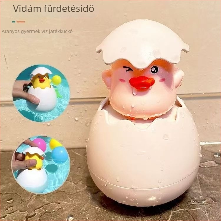 Baba fürdőjáték dinoszaurusztojás mintázattal, műanyagból (Műanyag; Víz spriccelési funkció; Fürdetéshez)