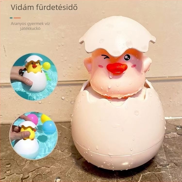 Baba fürdőjáték dinoszaurusztojás mintázattal, műanyagból (Műanyag; Víz spriccelési funkció; Fürdetéshez)