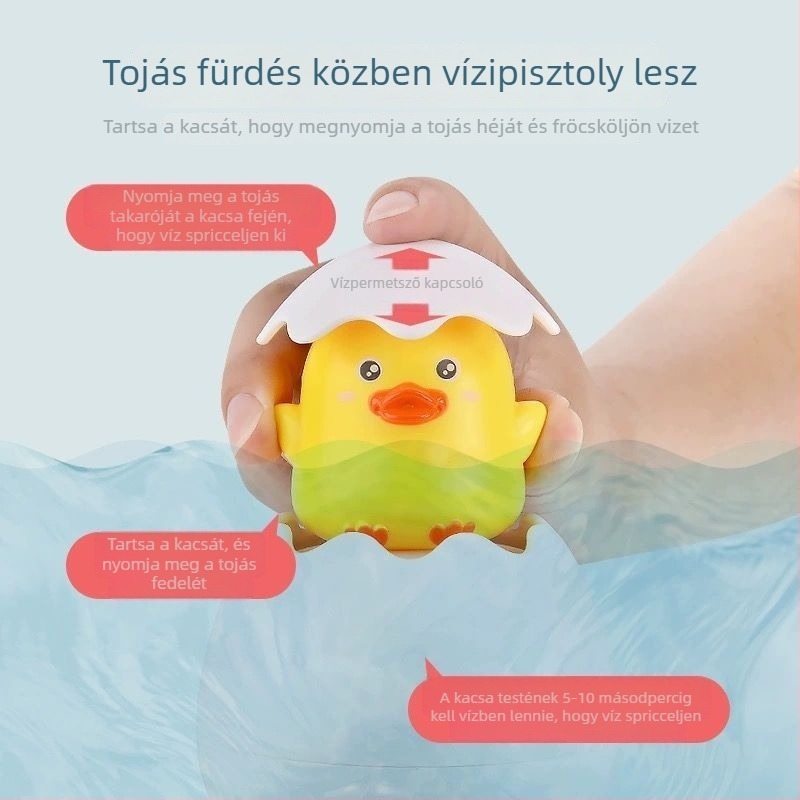 Baba fürdőjáték dinoszaurusztojás mintázattal, műanyagból (Műanyag; Víz spriccelési funkció; Fürdetéshez)