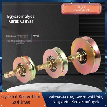 Egyetlen kerekládtárcsa csavaros testreszabott – V-, U- és Y alakú sín görgők tolóajtók és ablakokhoz, acélból készült kerék, maximális teher 150 kg, névleges felemelés 0,5 t