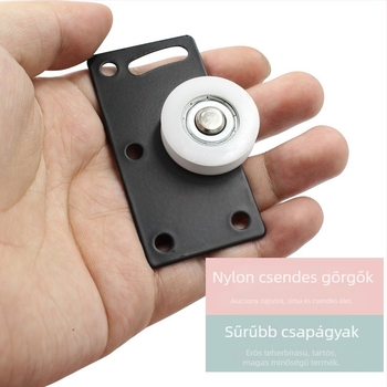 Hongfeng Hardware csúszó ajtó görgők, fém, felső és alsó görgők gardrób ajtókhoz, modell Round b, külső átmérő 1, tengelyátmérő 1, falvastagság 1.5