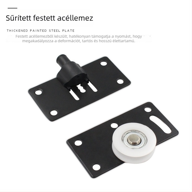 Hongfeng Hardware csúszó ajtó görgők, fém, felső és alsó görgők gardrób ajtókhoz, modell Round b, külső átmérő 1, tengelyátmérő 1, falvastagság 1.5