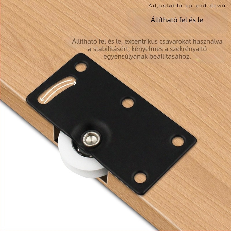 Hongfeng Hardware csúszó ajtó görgők, fém, felső és alsó görgők gardrób ajtókhoz, modell Round b, külső átmérő 1, tengelyátmérő 1, falvastagság 1.5