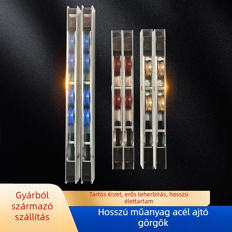 Műanyag-vas ajtó görgő a tolóajtókhoz, nehéz négykerekű görgő, terhelés maximum 40 kg, acél csapágy, alkalmas műanyag-vas ajtókhoz és ablakokhoz