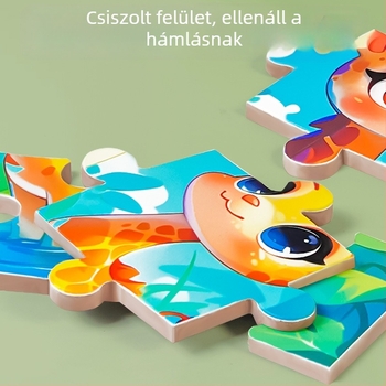 DIY mágneses puzzle 0–3 éveseknek, papíralapú síkpuzzle, kartondobozos csomagolás