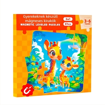 DIY mágneses puzzle 0–3 éveseknek, papíralapú síkpuzzle, kartondobozos csomagolás