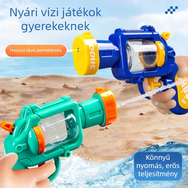 Gyerekeknek szóló revolver-stílusú vízipisztoly, műanyagból, 4–6 éveseknek