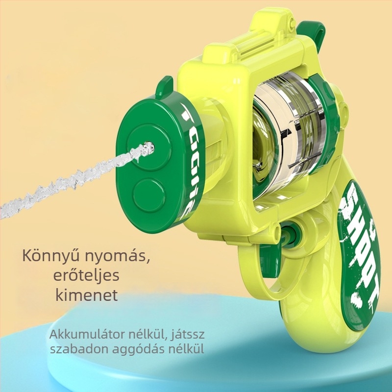 Gyerekeknek szóló revolver-stílusú vízipisztoly, műanyagból, 4–6 éveseknek