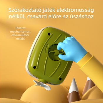 Műanyag fürdőjáték felhúzható mechanizmussal 0–2 éveseknek – geometriás állatok, privát címke elérhető