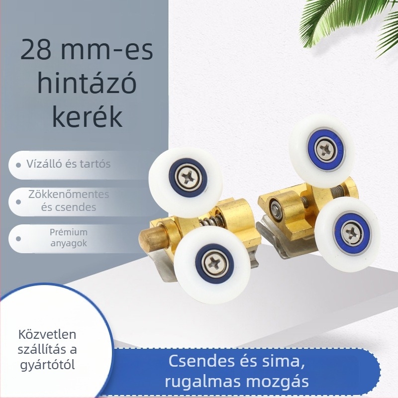 Fürdőszobai görgő üvegajtókhoz és szekrényekhez | Alumíniumötvözet, 50 kg teherbírás, modern egyszerű stílus