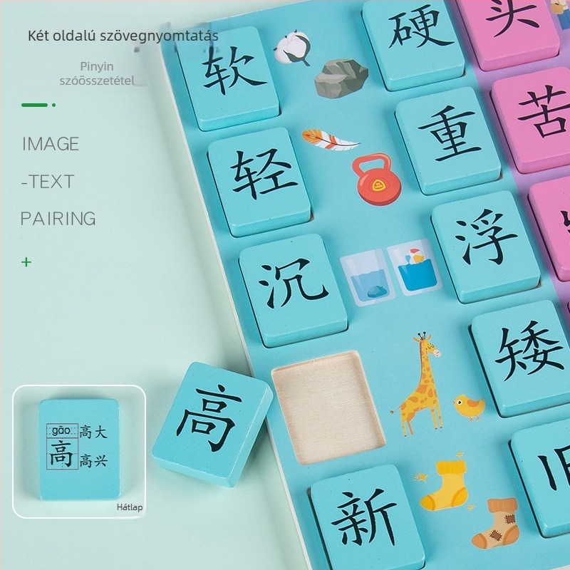  Faanyagú antonimás puzzle gyerekeknek, 4–6 évesek, oktatási játék