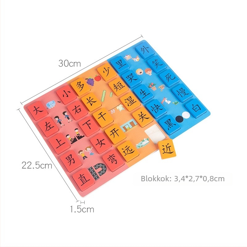  Faanyagú antonimás puzzle gyerekeknek, 4–6 évesek, oktatási játék