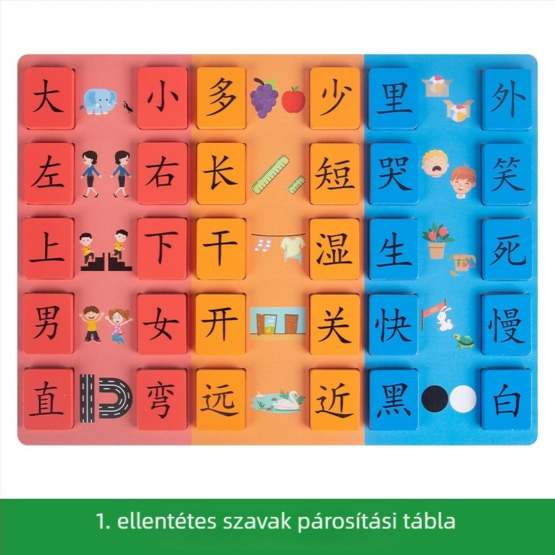  Faanyagú antonimás puzzle gyerekeknek, 4–6 évesek, oktatási játék