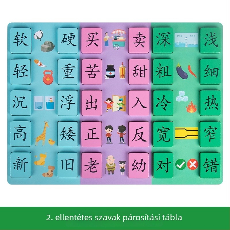  Faanyagú antonimás puzzle gyerekeknek, 4–6 évesek, oktatási játék
