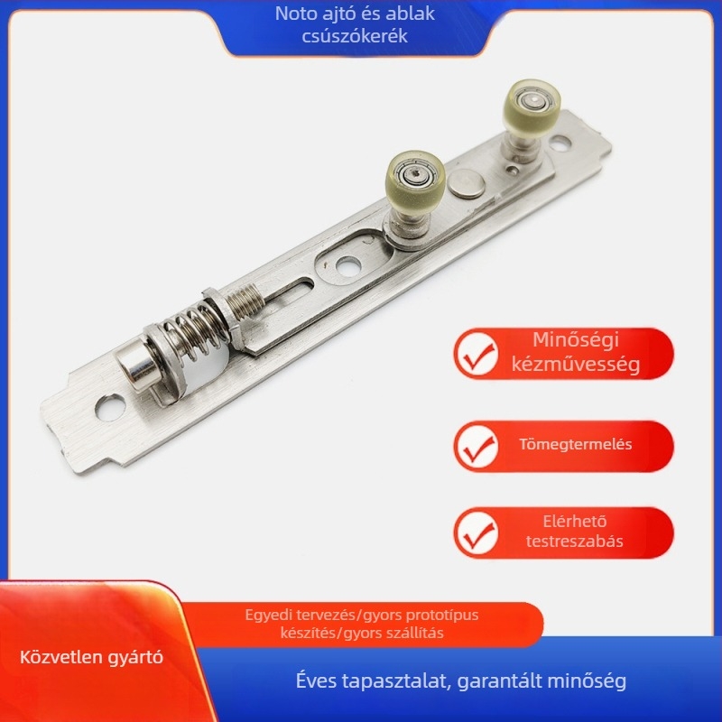 Rozsdamentes acél felső görgő csúszó ablakokhoz és ajtókhoz, modell 6001; axaátmérő 8/6 mm; külső átmérő 12.8/10.3 mm; falvastagság 2.0 mm