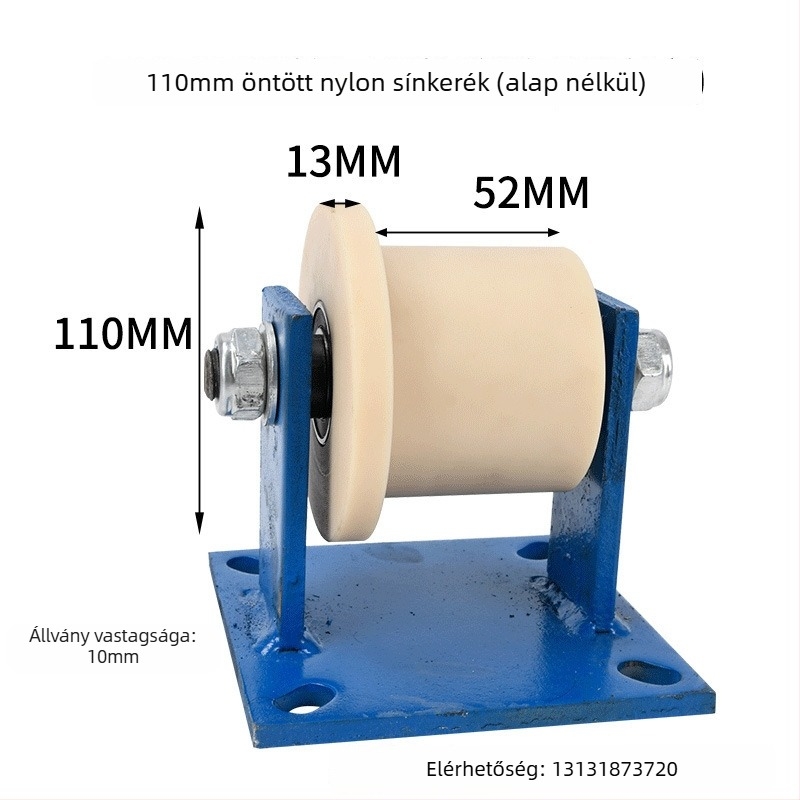 T alakú egyoldalas nylonsín kerék vonatokhoz, metróhoz és vasúti pályákhoz; anyag: nylon; testreszabott modell; gyártás igény szerint