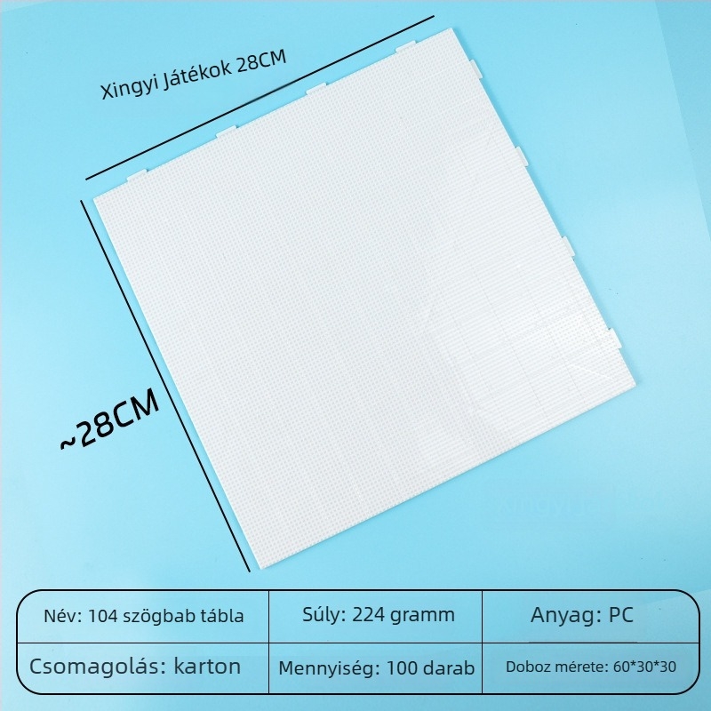 Műanyag gyöngy tábla 104 szeggel, magas hőmérséklet-álló, vastag alaplemez, DIY-kompatibilis