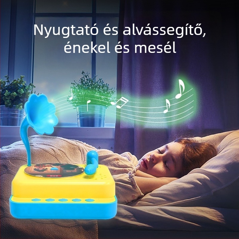 Gyerekeknek szóló olvasó eszköz zene és beszéd funkcióval, műanyag ház, USB töltés, 4–6 éveseknek