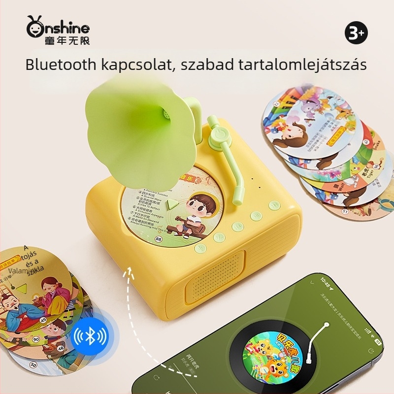 Korai oktatási készülék intelligens fonográffal és zenei lejátszóval, ABS burkolat, lítium akkumulátor, memória nélküli, 4–6 éveseknek