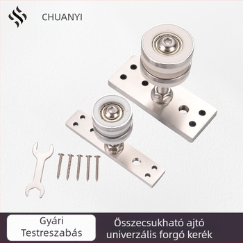 Univerzális függő kerék tolóajtókhoz – Anyag: Nylon + Acél + Ötvözet; Modell: Universal Hanging Wheel; Márka: Chuanyi Hardware; Alkalmas tolóajtókhoz, faajtókhoz, konyhához és erkélyajtókhoz