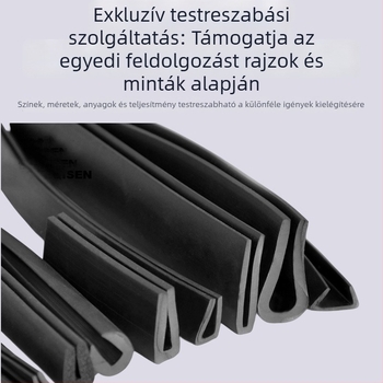 EPDM U-formájú gumitömítő szalag autóüveghez, csúszásmentes, ütéscsillapító védelem az ajtókhoz és ablakokhoz