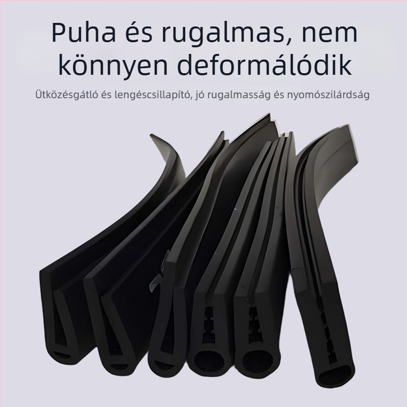 EPDM U-formájú gumitömítő szalag autóüveghez, csúszásmentes, ütéscsillapító védelem az ajtókhoz és ablakokhoz