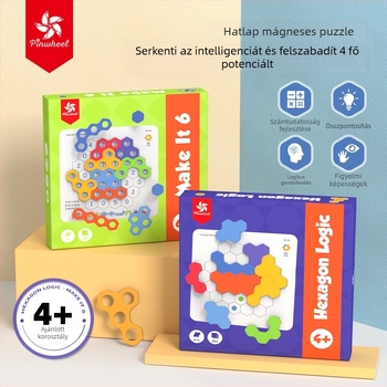Pinwheel mágneses 3D puzzle méhsejtes mintázattal gyerekeknek 4-6 éveseknek