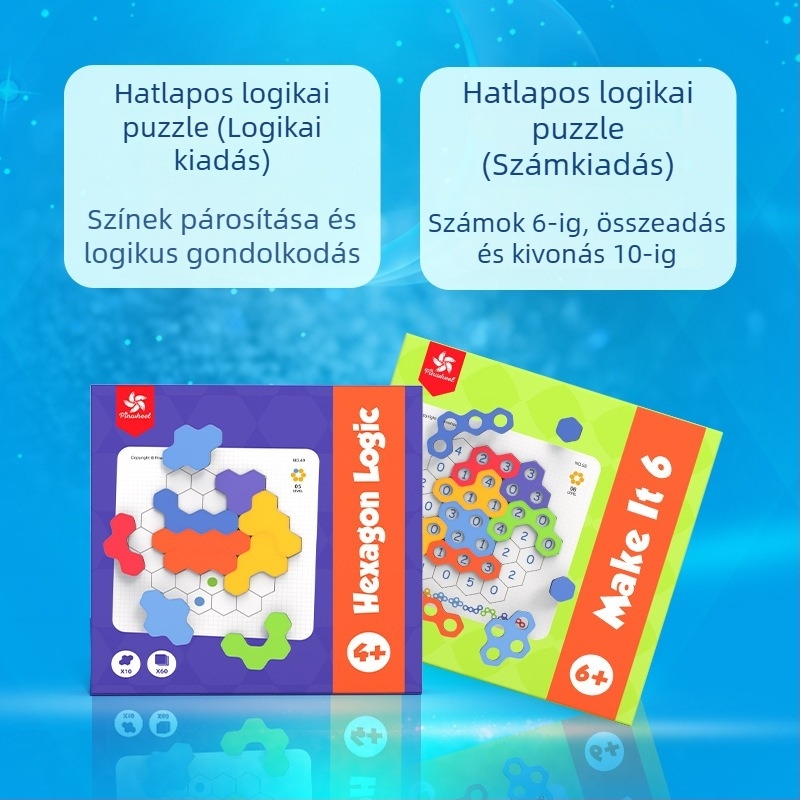 Pinwheel mágneses 3D puzzle méhsejtes mintázattal gyerekeknek 4-6 éveseknek