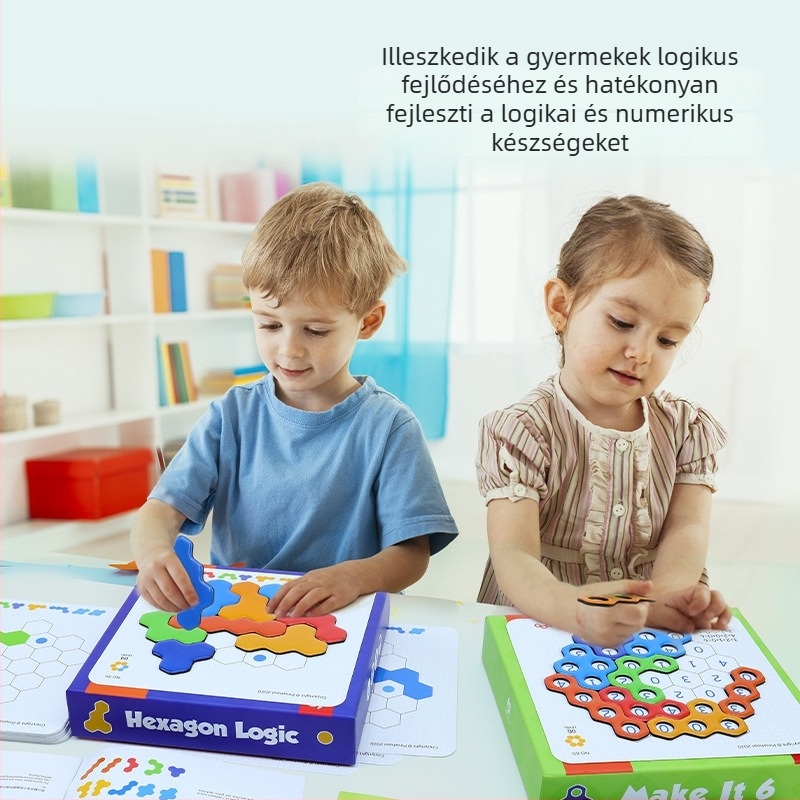 Pinwheel mágneses 3D puzzle méhsejtes mintázattal gyerekeknek 4-6 éveseknek